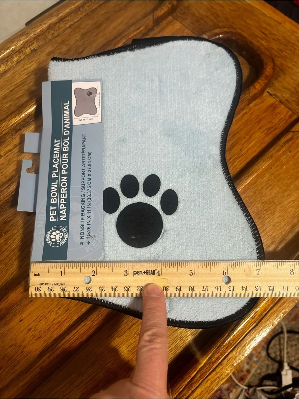 Pet Bowl + Placemat Pair with Paw Print